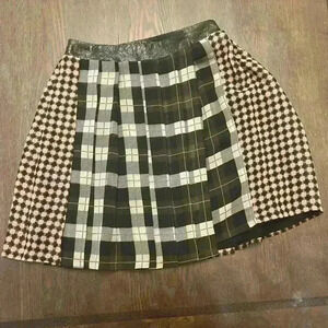 Topshop Women's Green and Pink Skirt